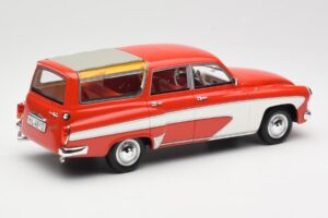 Wartburg 311 Camping Deluxe Piros Fehér BoS Models 1:18 BOS037 Gyanta – 2. kép a 6-ből