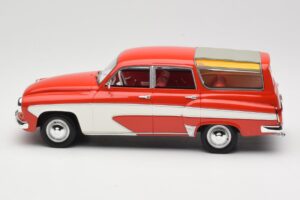 Wartburg 311 Camping Deluxe Piros Fehér BoS Models 1:18 BOS037 Gyanta – 3. kép a 6-ből