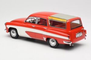 Wartburg 311 Camping Deluxe Piros Fehér BoS Models 1:18 BOS037 Gyanta – 5. kép a 6-ből