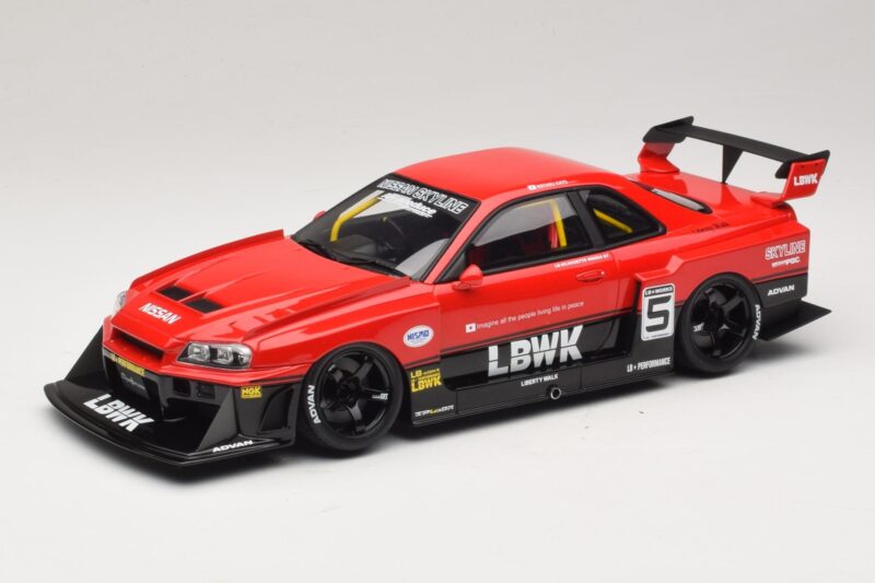 Nissan Skyline ER34 LB Super Silhouette Active Red GT Spirit 1:18 GT570 Gyanta