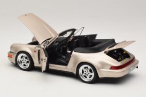 Porsche 911 964 Turbo Look Kabrió Zermatt Silver Norev 1:18 187140 Fém – 5. kép a 8-ből
