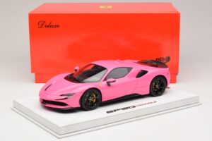 Ferrari SF90 Pack Fiorano Fényes Qatar Pink BBR 1:18 RACELINE137 Gyanta – 7. kép a 7-ből