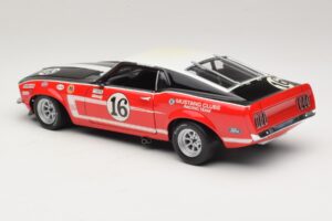 Ford Mustang Boss 302 #16 Bud Moore Engineering G. Follmer Trans-Am 1969 OEM 1:18 FORD006 Fém – 7. kép a 8-ből