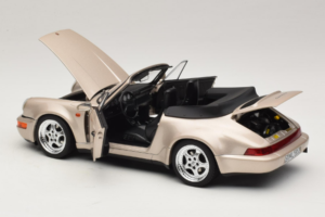 Porsche 911 964 Turbo Look Kabrió Zermatt Silver Norev 1:18 187140 Fém – 5. kép a 8-ből