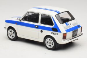 Fiat 126 Castrol Livery Fehér Kék MCG 1:18 MCG18666 Fém – 5. kép a 6-ből