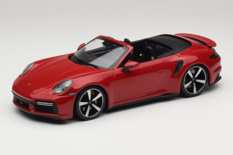 Porsche 911 992 Turbo S Kabrió Sötétpiros Minichamps 1:18 PORSCHE007 Fém