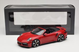 Porsche 911 992 Turbo S Kabrió Sötétpiros Minichamps 1:18 PORSCHE007 Fém – 6. kép a 6-ből