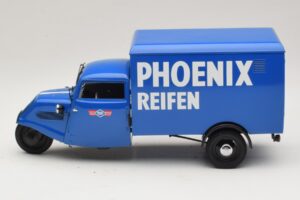 Tempo Hanseat Háromkerekű Furgon Phoenix Blue Minichamps 1:18 180099040 Fém – 3. kép a 6-ből