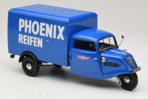 Tempo Hanseat Háromkerekű Furgon Phoenix Blue Minichamps 1:18 180099040 Fém – 4. kép a 6-ből