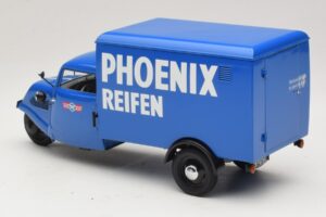 Tempo Hanseat Háromkerekű Furgon Phoenix Blue Minichamps 1:18 180099040 Fém – 5. kép a 6-ből