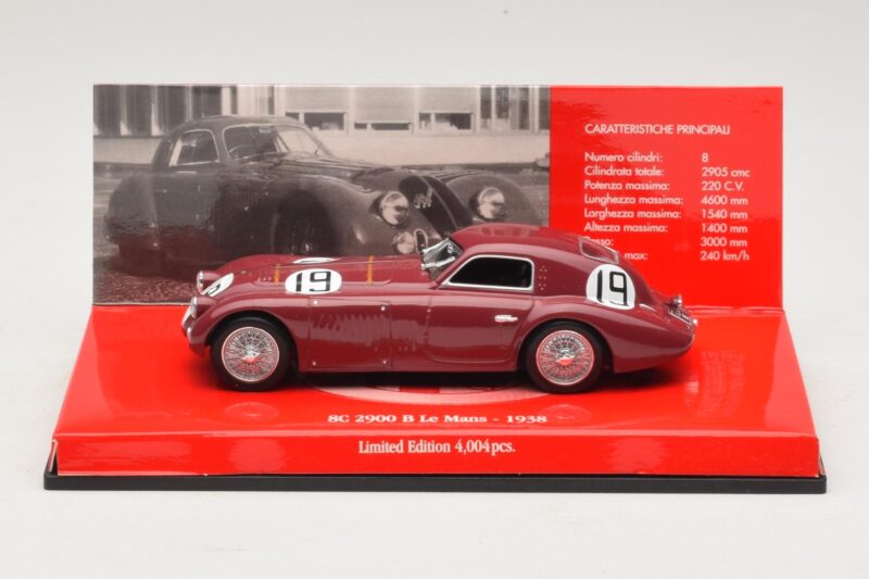 Alfa Romeo 8C 2900B #19 R. Sommer / C. Biondetti 24 Hours of Le Mans Winner 1938 Minichamps 1:43 403120473 Fém