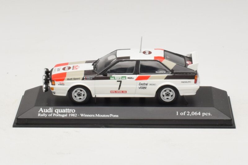 Audi Quattro #7 M. Mouton / F. Pons Pikes Peak International Hill Climb 1984 Minichamps 1:43 Audi Quattro #7 M. Mouton / F. Pons Pikes Peak International Hill Climb 1984 Minichamps 1:43 AUDI014 Fém