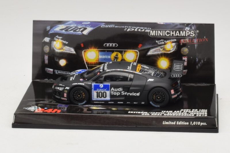 Audi R8 LMS GT3 #100 M. Ekstrom / O. Jarvis Abt Sportsline 24 Hours of Nurburgring 2010 Minichamps 1:43 437101900 Fém