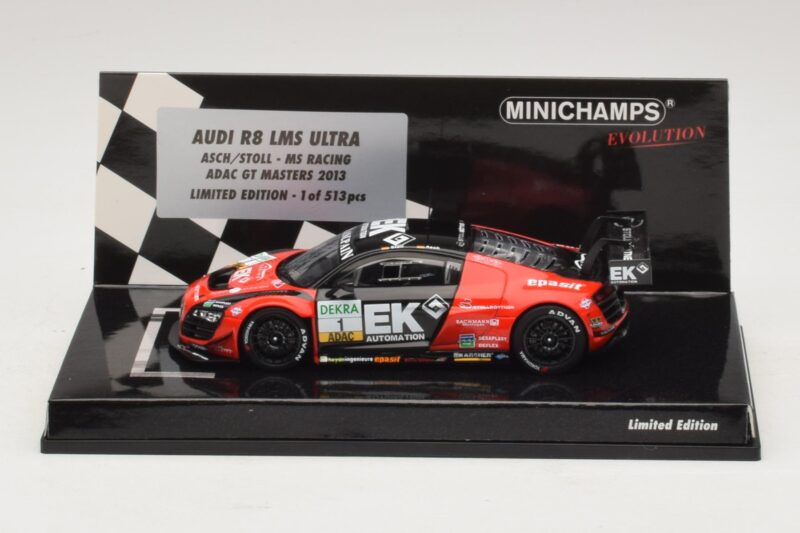 Audi R8 LMS Ultra #1 EK S. Asch / Stoll ADAC GT Masters 2013 Minichamps 1:43 Audi R8 LMS Ultra #1 EK S. Asch / Stoll ADAC GT Masters 2013 Minichamps 1:43 437130101 Fém