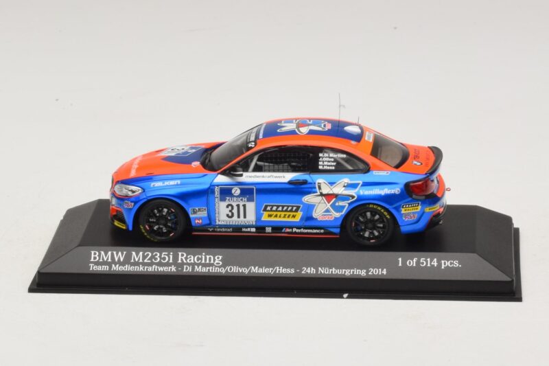BMW M235i Team Medienkraftwerk #311 Di Martino / Olivo 24 Hours of Nurburgring 2014 Minichamps 1:43 437142411 Fém