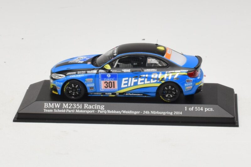 BMW M235i Team Scheid #301 Partl / Rebhan 24 Hours of Nurburgring 2014 Minichamps 1:43 BMW M235i Team Scheid #301 Partl / Rebhan 24 Hours of Nurburgring 2014 Minichamps 1:43 437142401 Fém
