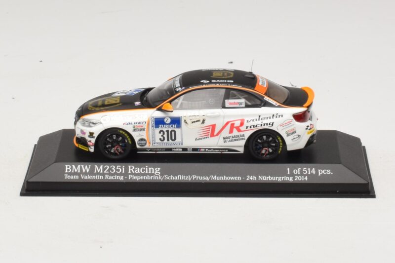 BMW M235i Team Valentin Racing #310 Piepenbrink 24 Hours of Nurburgring 2014 Minichamps 1:43 437142410 Fém
