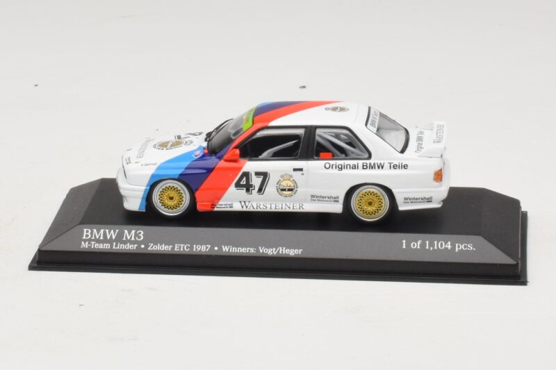 BMW M3 E30 M-Team Linder #47 Vogt / Herger Winners ETC Zolder 1987 Minichamps 1:43 430872047 Fém