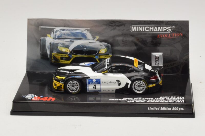 BMW Z4 GT3 Need for Speed Team #4 Hartung / Viebahn 24 Hours of Nürburgring 2011 Minichamps 1:43 437112904 Fém