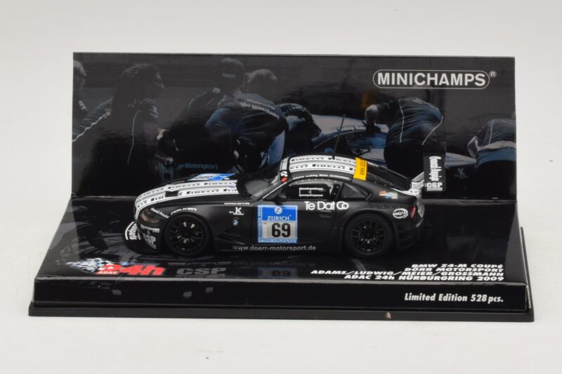 BMW Z4 M Coupe #69 Adams / K. Ludwig ADAC 24h Nürburgring 2009 Minichamps 1:43 400092769 Fém