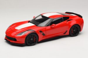 Chevrolet Corvette C7 Grand Sport Piros Fehér Csíkokkal AUTOart 1:18 71274 Kompozit