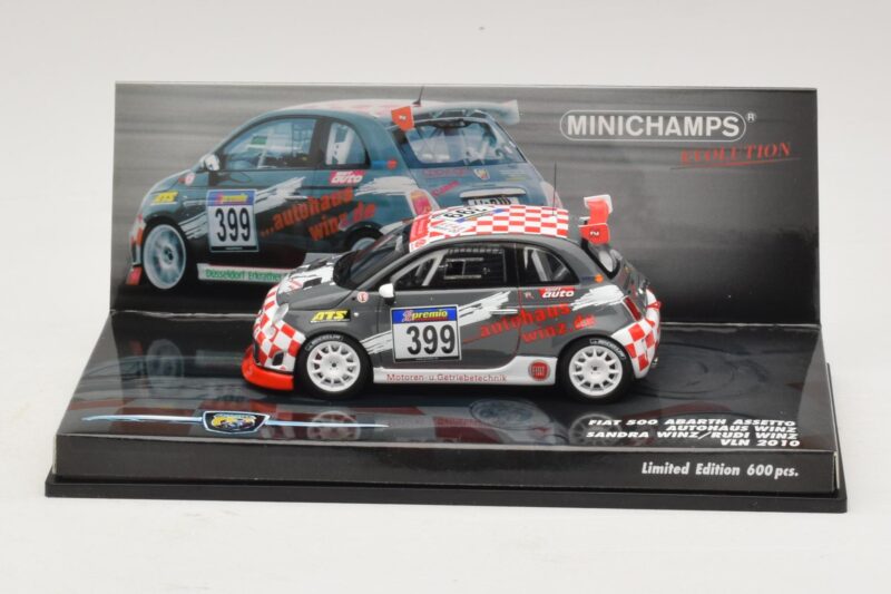 Fiat 500 Abarth Assetto Corse #399 Autohaus Winz VLN 2010 Minichamps 1:43 Fiat 500 Abarth Assetto Corse #399 Autohaus Winz VLN 2010 Minichamps 1:43 437101299 Fém