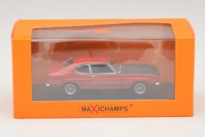 Ford Capri I Piros Fekete Motorháztetővel Maxichamps 1:43 940085801 Fém – 4. kép a 4-ből
