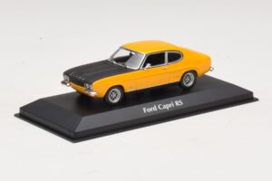 Ford Capri Mk1 RS Sárga Fekete Motorháztetővel Maxichamps 1:43 940085800 Fém – 2. kép a 4-ből
