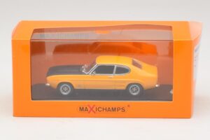 Ford Capri Mk1 RS Sárga Fekete Motorháztetővel Maxichamps 1:43 940085800 Fém – 4. kép a 4-ből