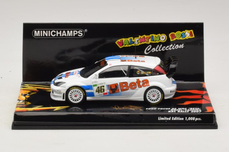 Ford Focus RS WRC #46 V. Rossi / C. Cassina RAC Rally 2007 Sérült Doboz Minichamps 1:43 Ford Focus RS WRC #46 V. Rossi / C. Cassina RAC Rally 2007 Sérült Doboz Minichamps 1:43 400078446-O1 Fém