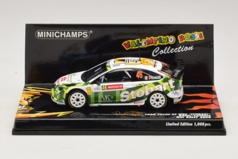 Ford Focus RS WRC #46 V. Rossi / C. Cassina RAC Rally 2008 Minichamps 1:43 400088146 Fém