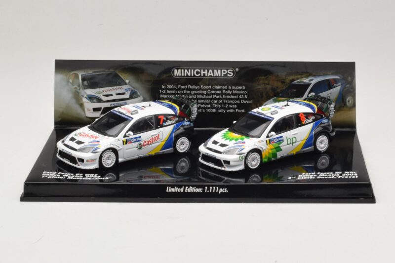 Ford Focus RS WRC Rally Mexico 2004 Set Minichamps 1:43 402048376 Fém