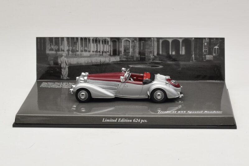 Horch 855 Spezial Roadster Ezüst Piros Minichamps 1:43 436014206 Fém
