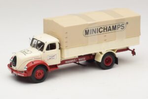Magirus-Deutz S 7500 Jupiter Platós Teherautó Fehér Piros Minichamps 1:43 439141022 Fém