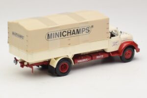 Magirus-Deutz S 7500 Jupiter Platós Teherautó Fehér Piros Minichamps 1:43 439141022 Fém – 2. kép a 6-ből