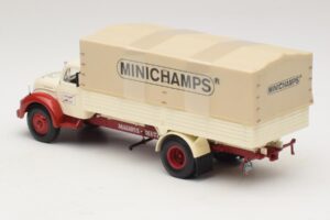 Magirus-Deutz S 7500 Jupiter Platós Teherautó Fehér Piros Minichamps 1:43 439141022 Fém – 5. kép a 6-ből