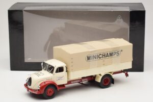 Magirus-Deutz S 7500 Jupiter Platós Teherautó Fehér Piros Minichamps 1:43 439141022 Fém – 6. kép a 6-ből