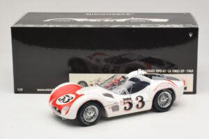 Maserati Tipo 61 #53 B. Krause Los Angeles Times Grand Prix Winner 1960 Minichamps 1:18 100601253 Fém – 8. kép a 8-ből