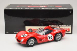 Maserati Tipo 61 #98 C. Shelby Times Mirror Grand Prix for Sportscars 1960 Minichamps 1:18 100601298 Fém – 8. kép a 8-ből