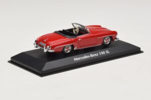 Mercedes 190 SL Piros Maxichamps 1:43 940033131-O Fém – 2. kép a 4-ből