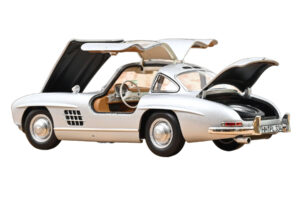 Mercedes 300 SL W198 Gullwing Ezüst Norev 1:18 183857 Fém – 2. kép a 5-ből