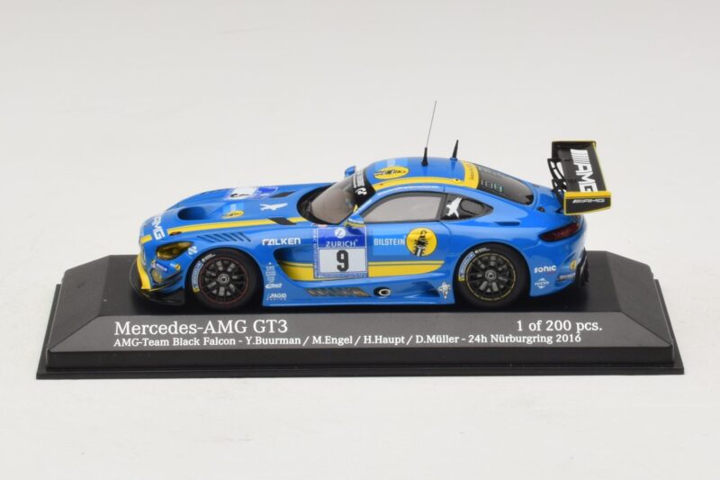 Mercedes AMG GT3 Black Falcon #9 Y. Buurman / M. Engel 24 Hours of Nurburgring 2016 Minichamps 1:43 437163009 Fém