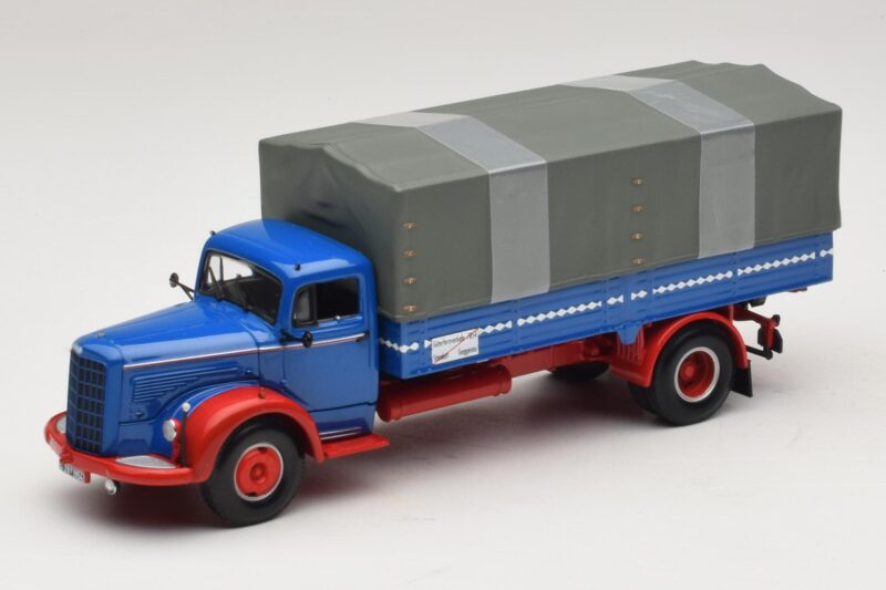 Mercedes L 315 Platós Teherautó Kék Piros Minichamps 1:43 439034420 Fém