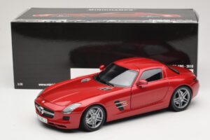 Mercedes SLS AMG C197 Piros Metál Minichamps 1:18 100039020 Fém – 8. kép a 8-ből