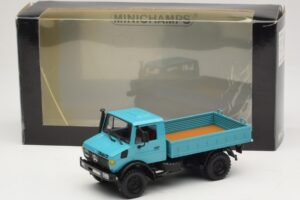 Mercedes Unimog 1300 L Platós Teherautó Kék Minichamps 1:43 439033020 Fém – 6. kép a 6-ből