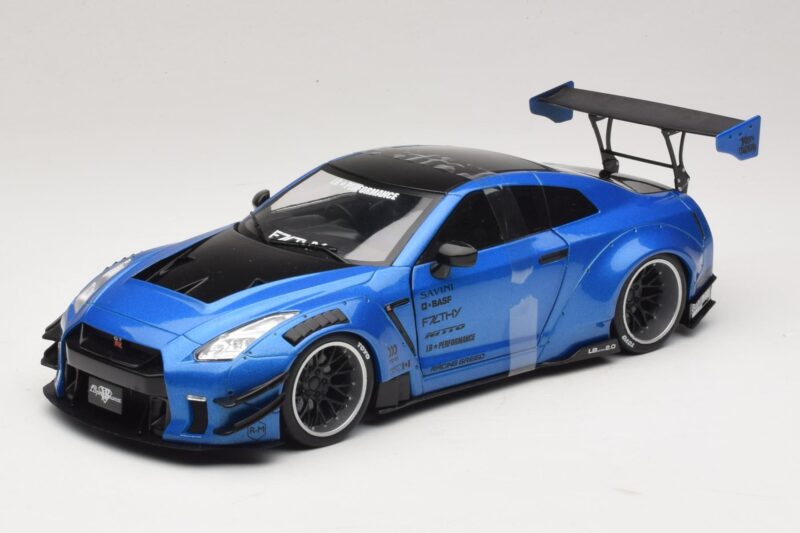 Nissan GT-R R35 Liberty Walk Work T2 Kék Metál Solido 1:18 S1805801 Fém