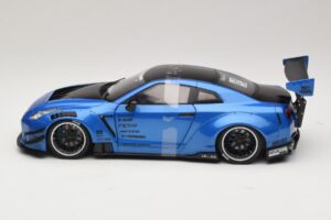 Nissan GT-R R35 Liberty Walk Work T2 Kék Metál Solido 1:18 S1805801 Fém – 3. kép a 6-ből