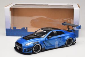 Nissan GT-R R35 Liberty Walk Work T2 Kék Metál Solido 1:18 S1805801 Fém – 6. kép a 6-ből