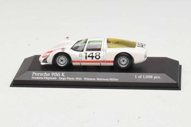 Porsche 906 K Scuderia Filipinetti #148 W. Mairesse / H. Muller Targa Florio Winners 1966 Minichamps 1:43 400666648 Fém