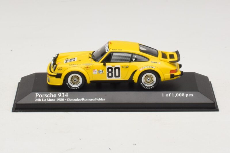 Porsche 911 934 #80 Gonzalez / Romero 24 Hours of Le Mans 1980 Minichamps 1:43 400806480 Fém